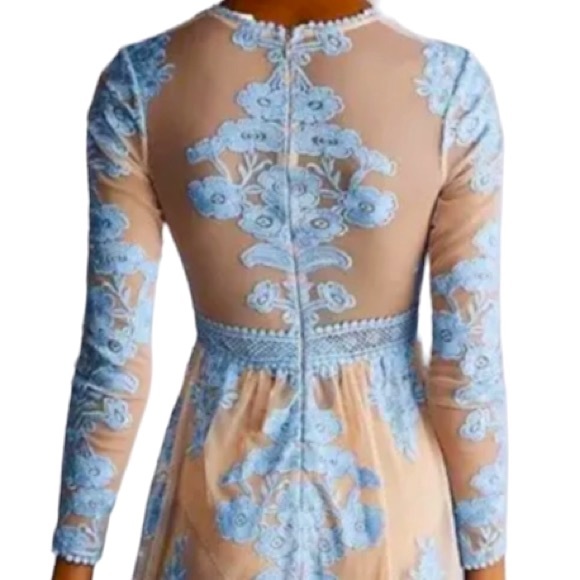 For Love & Lemons x Free People Temecula XS & S Blue Floral Embroidered Maxi - Picture 10 of 14